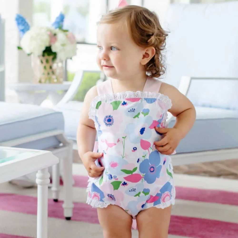 Rare Beaufort Bonnet Sisi Sunsuit - Palm Springs Peony Palm Beach Pink 18-24 mo